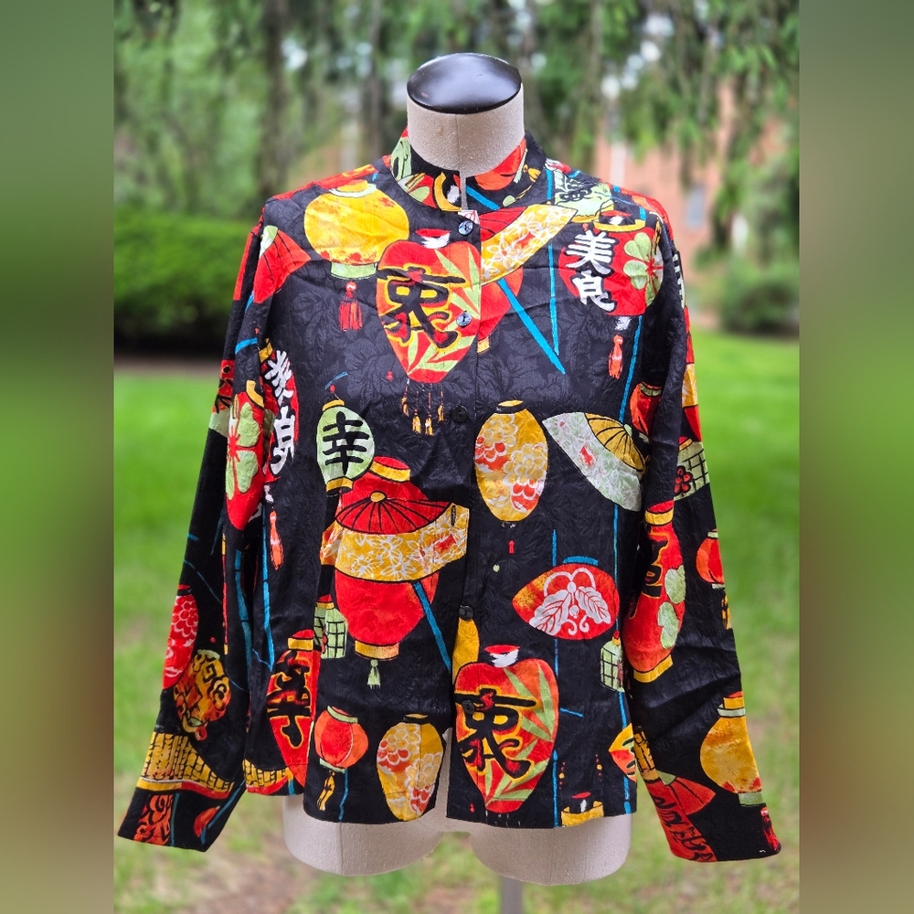 Chico's Asian Inspired Nehru Shirt